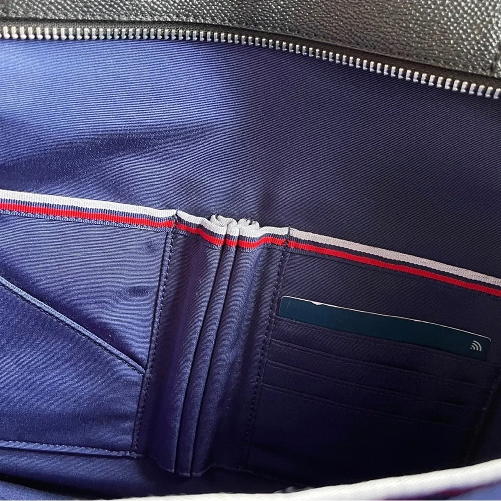 Cole Haan American Airlines Black Leather Attache Business Briefcase Laptop Bag